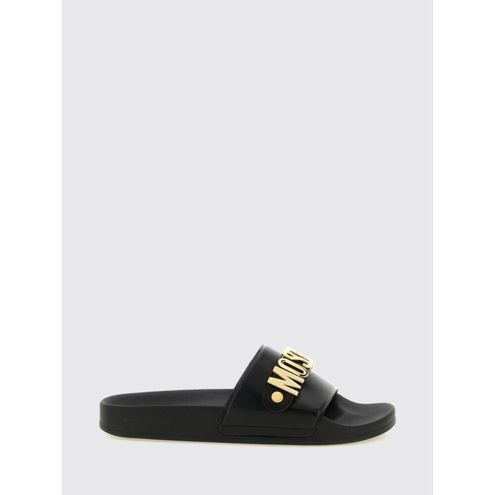 Moschino Couture Pvc Slides With A Contrasting Lettering Logo